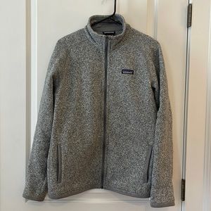 Light Grey Patagonia full-zip jacket, size: Large!